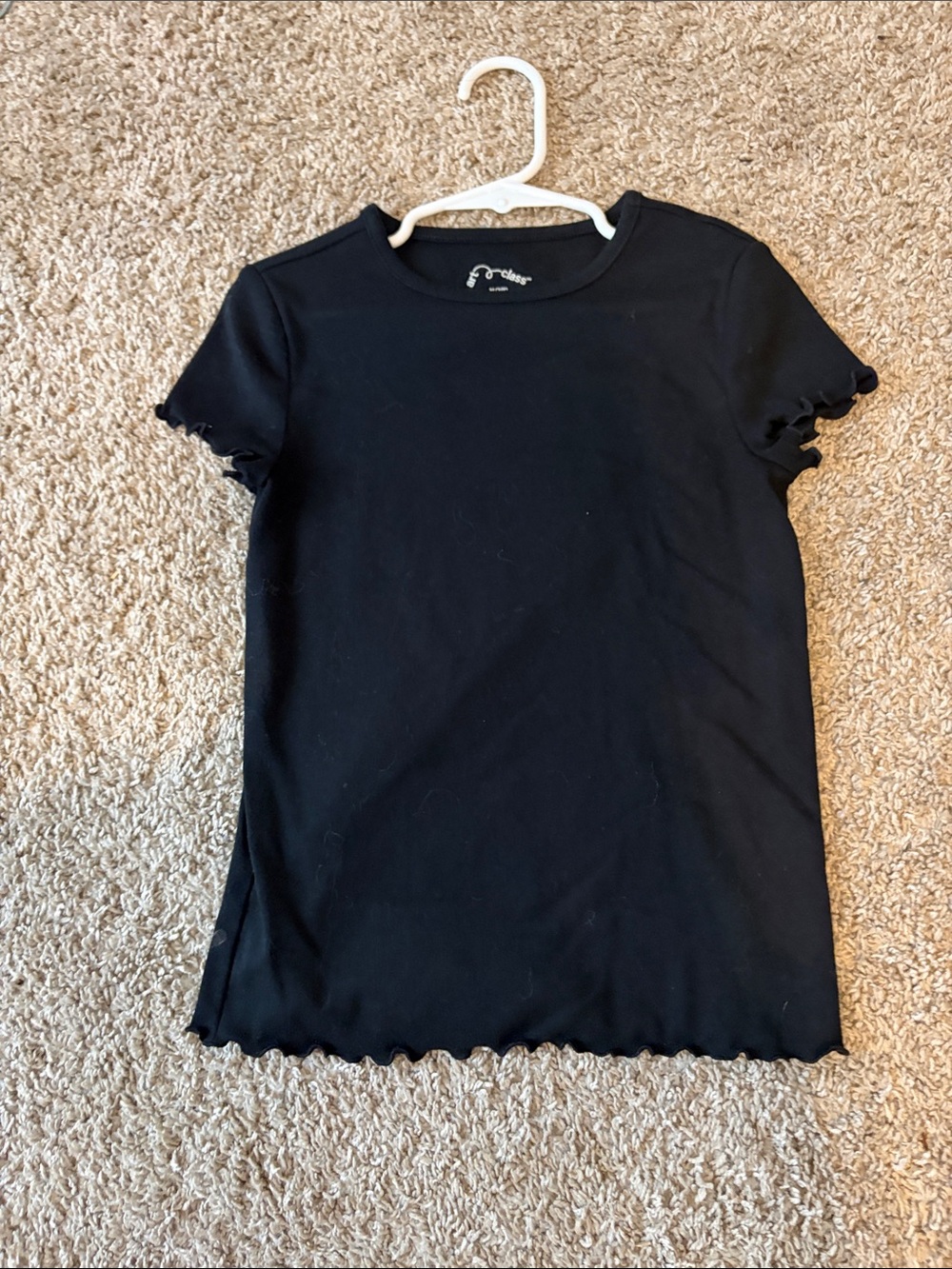 Target Black Short Sleeve Ruffle Edge Tee